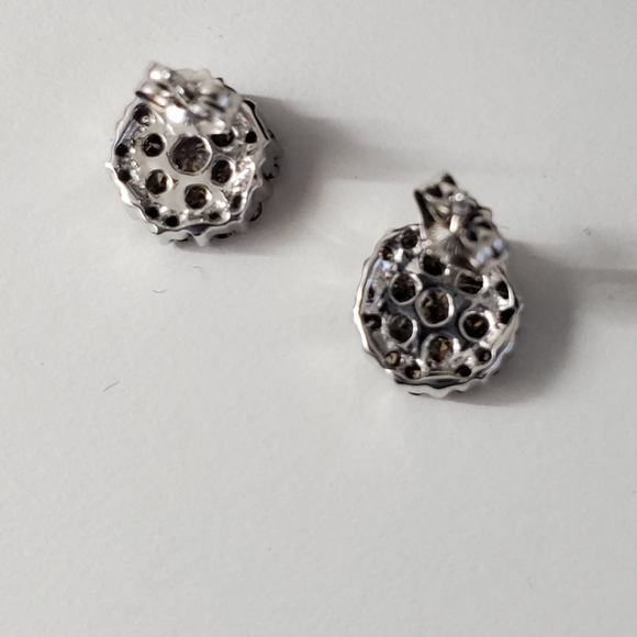 1 Cttw Watch Video / 10K Gold Cognac / Chocolate Diamond Cluster Earrings - Picture 10 of 12